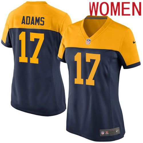 Women Green Bay Packers #17 Davante Adams Navy Blue Nike Alternate Game NFL Jersey